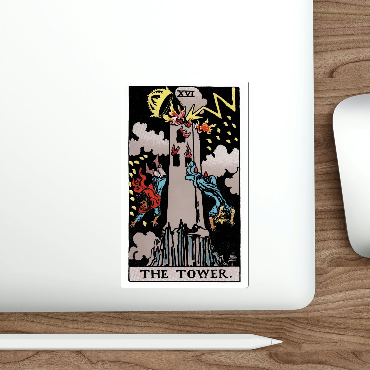 The Tower (Rider Waite Tarot Deck) STICKER Vinyl Die-Cut Decal-The Sticker Space