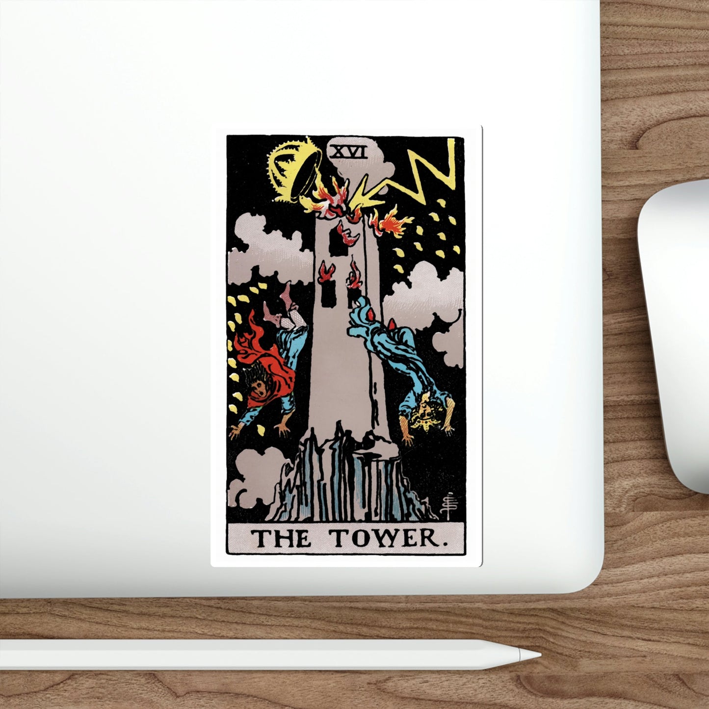 The Tower (Rider Waite Tarot Deck) STICKER Vinyl Die-Cut Decal-The Sticker Space