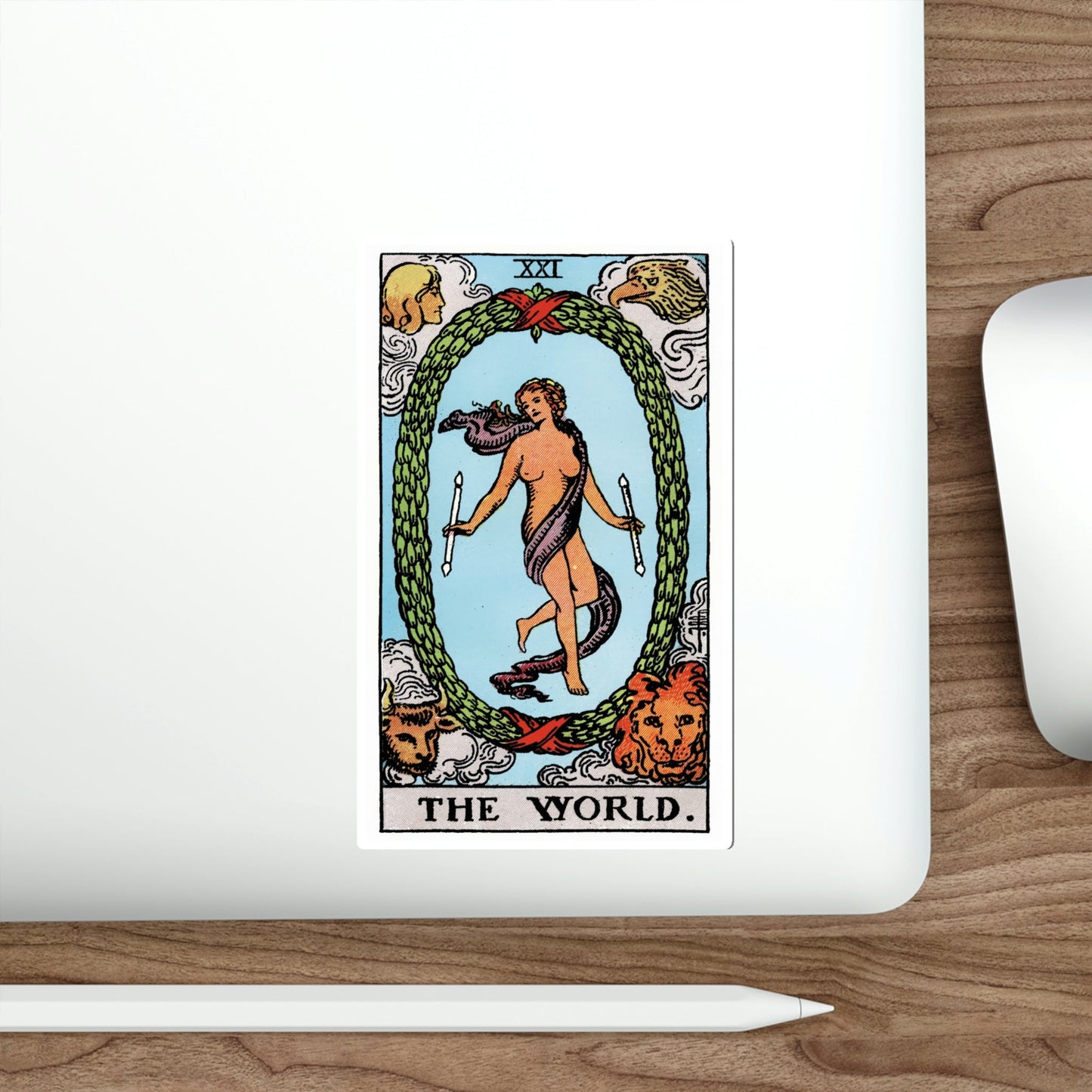 The World (Rider Waite Tarot Deck) STICKER Vinyl Die-Cut Decal-The Sticker Space