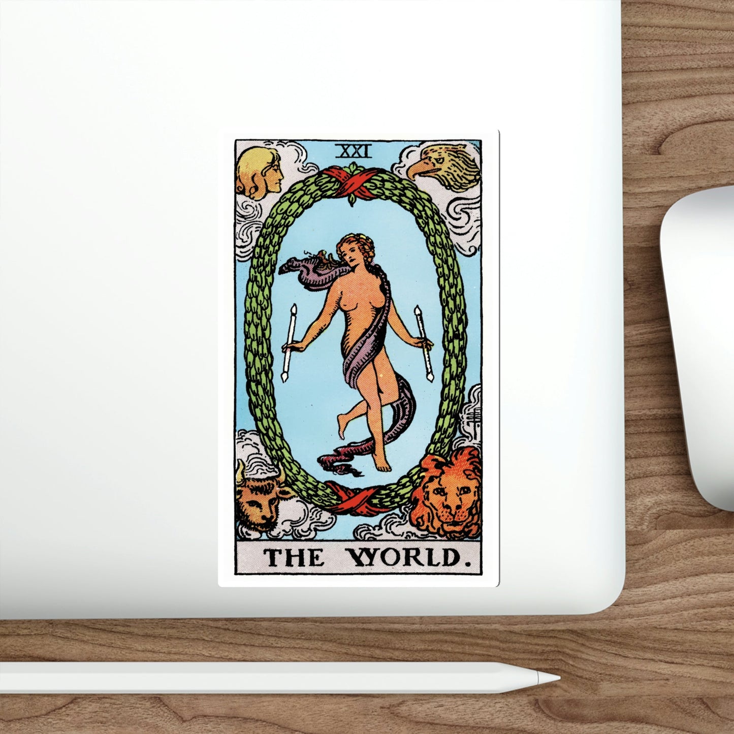 The World (Rider Waite Tarot Deck) STICKER Vinyl Die-Cut Decal-The Sticker Space