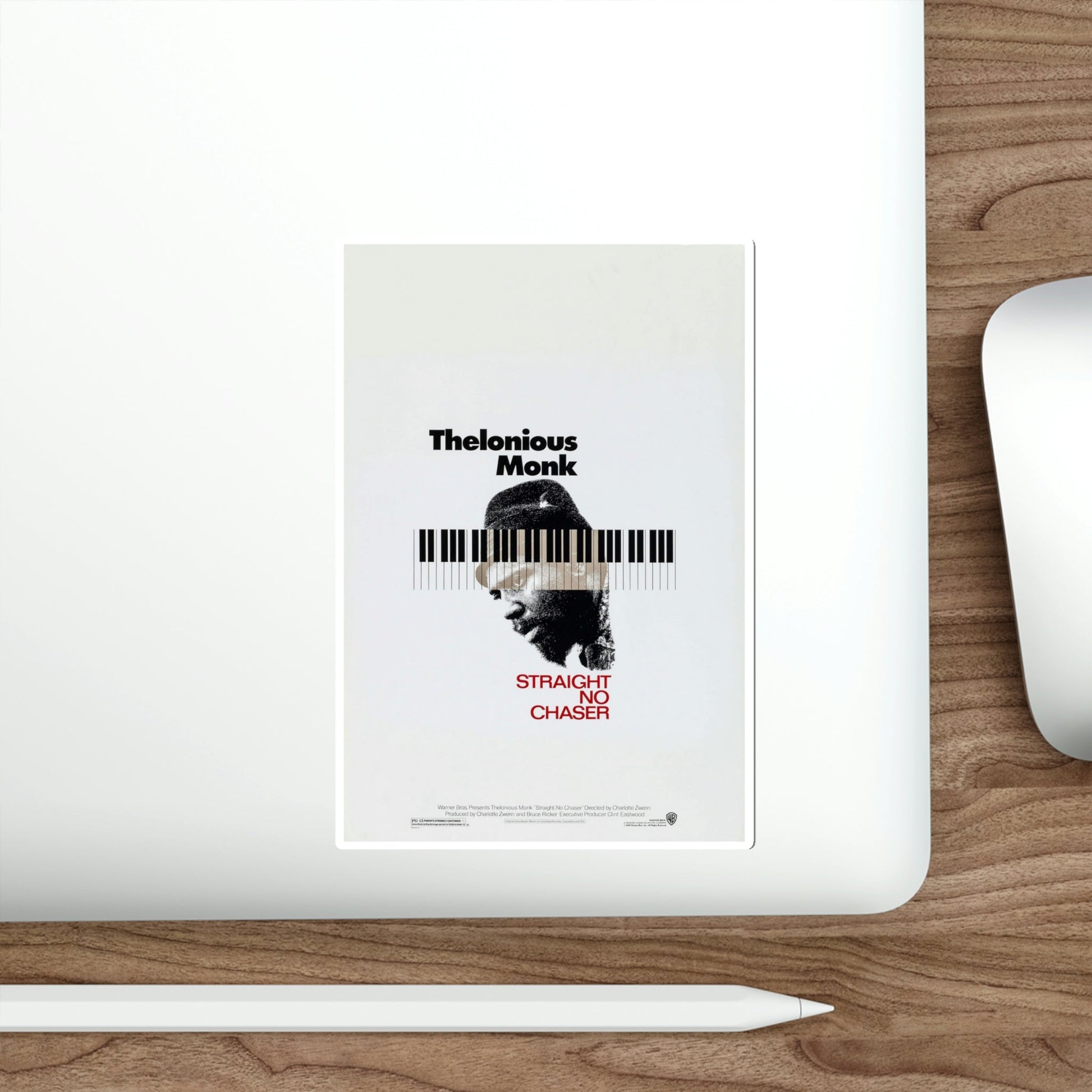 Thelonious Monk Straight, No Chaser 1988 Movie Poster STICKER Vinyl Die-Cut Decal-The Sticker Space