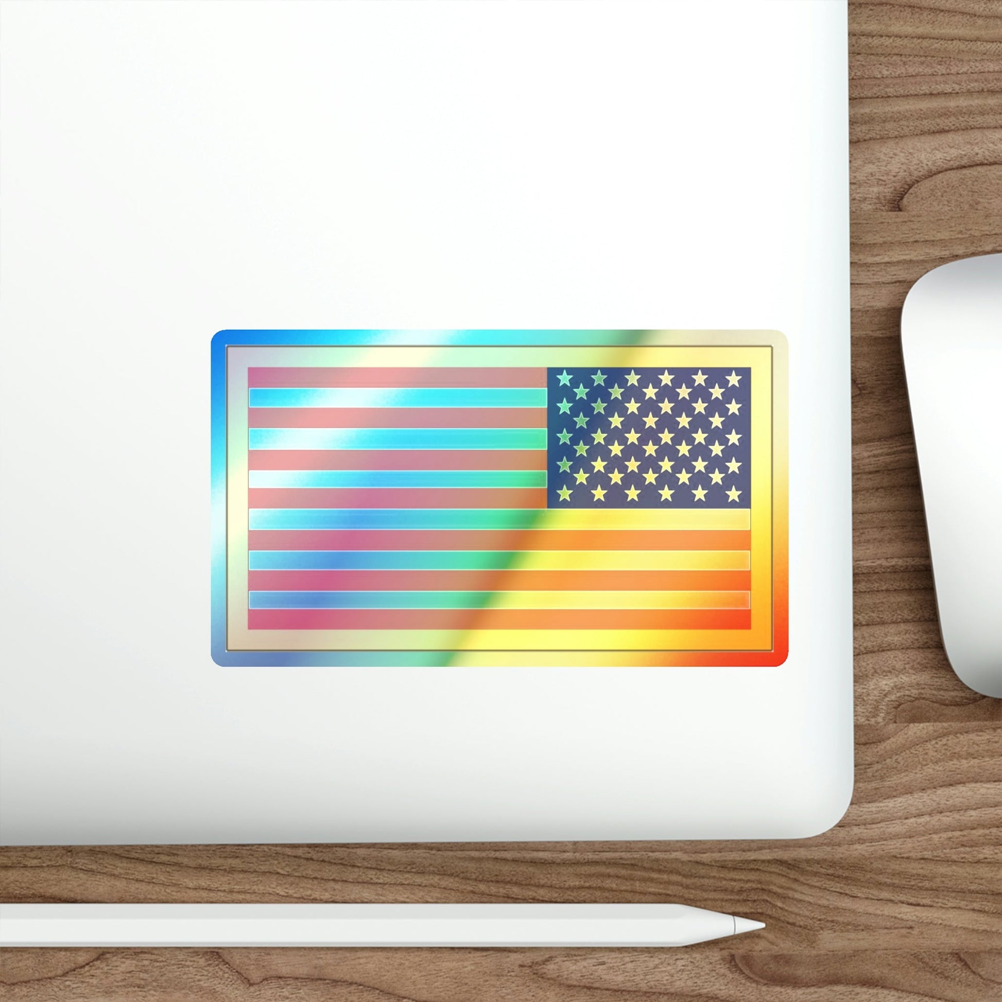 United States Flag Reversed (U.S. Army) Holographic STICKER Die-Cut Vinyl Decal-The Sticker Space