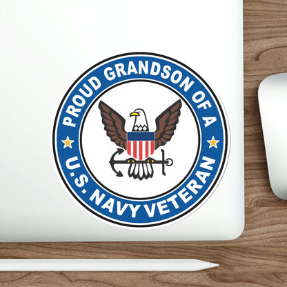 US Navy Veteran Proud Grandson (U.S. Navy) STICKER Vinyl Die-Cut Decal-The Sticker Space