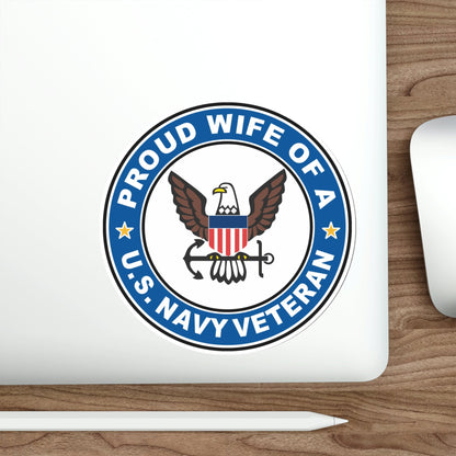 US Navy Veteran Proud Wife (U.S. Navy) STICKER Vinyl Die-Cut Decal-The Sticker Space