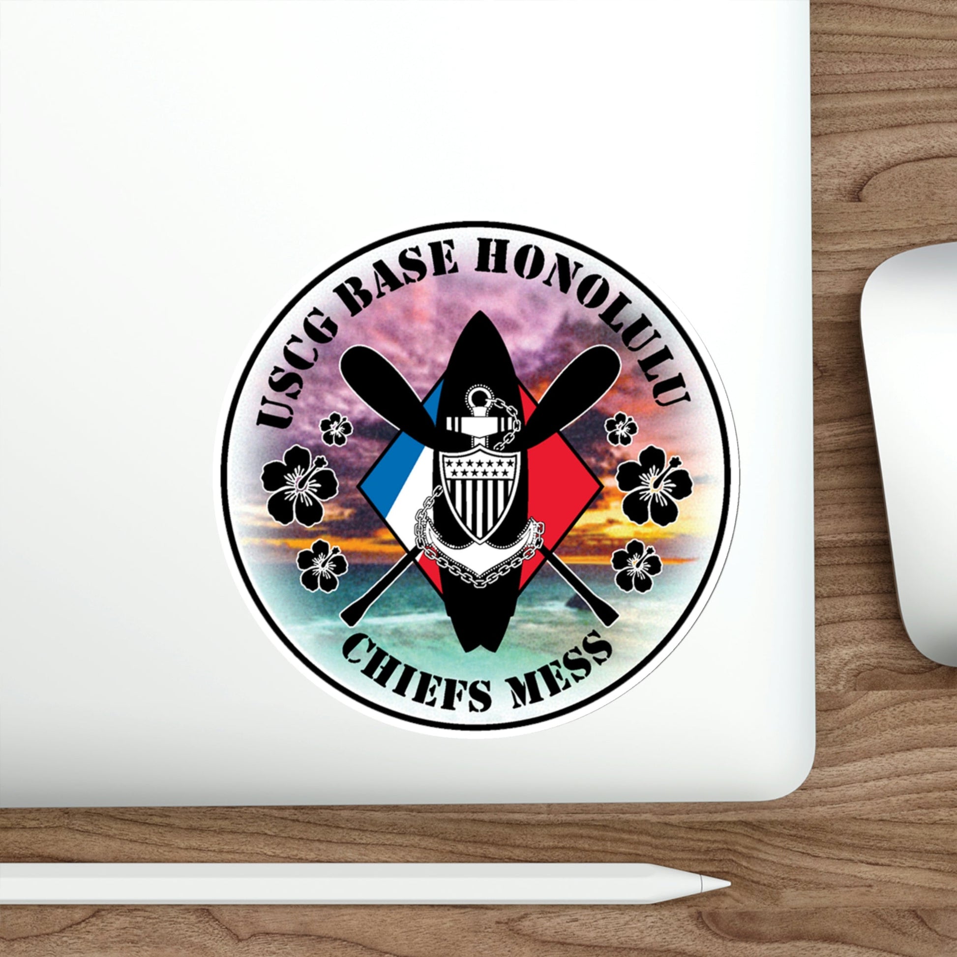 USCG Base Honolulu Chiefs Mess (U.S. Coast Guard) STICKER Vinyl Die-Cut Decal-The Sticker Space