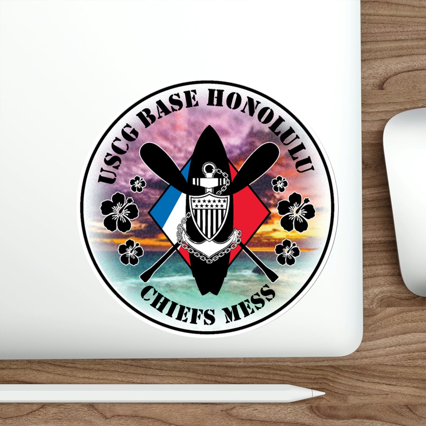 USCG Base Honolulu Chiefs Mess (U.S. Coast Guard) STICKER Vinyl Die-Cut Decal-The Sticker Space