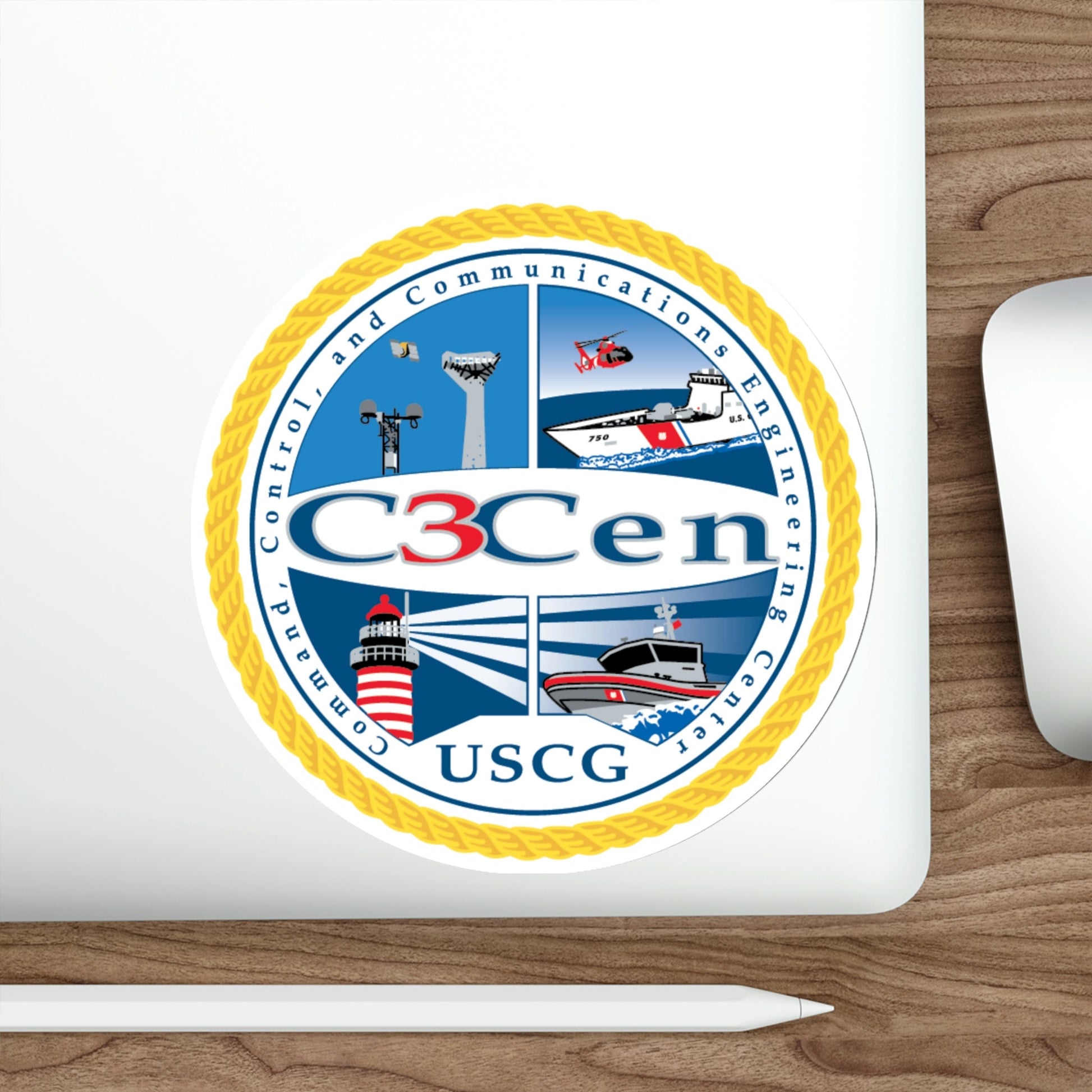 USCG C3 Cen Command Control Comm Engineering (U.S. Coast Guard) STICKER Vinyl Die-Cut Decal-The Sticker Space