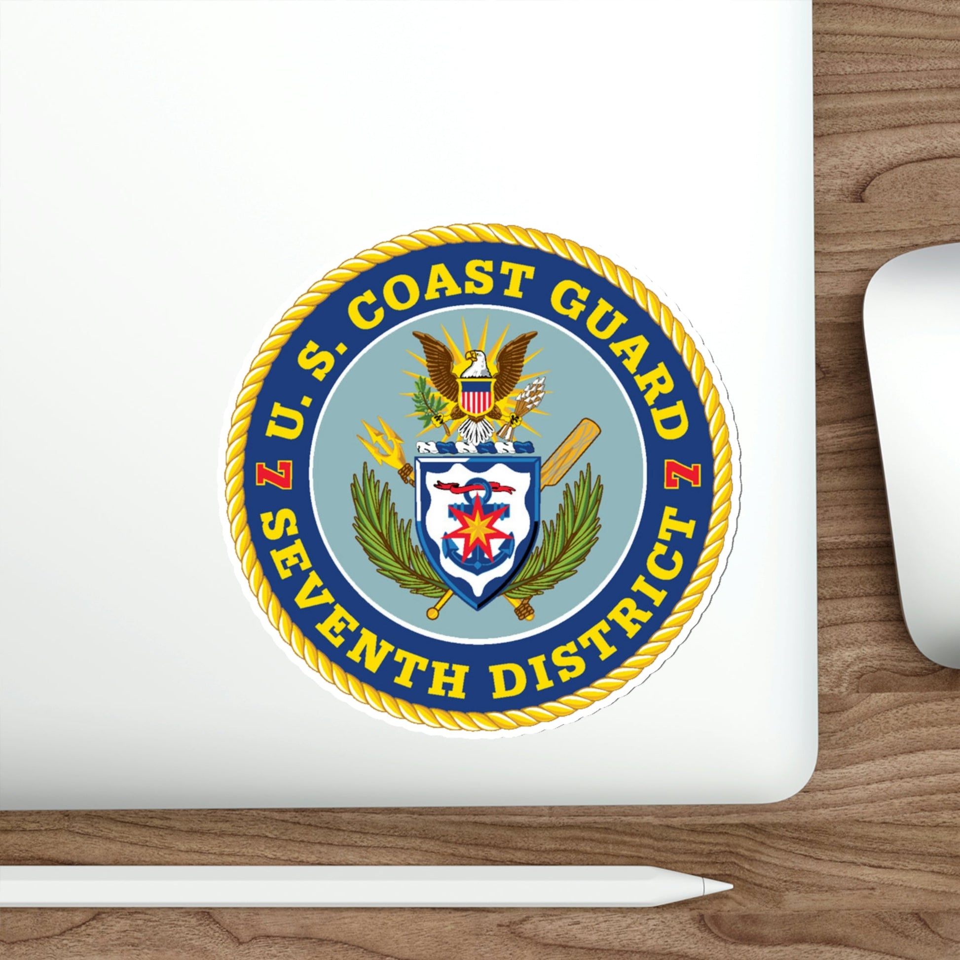 USCG Seventh District (U.S. Coast Guard) STICKER Vinyl Die-Cut Decal-The Sticker Space