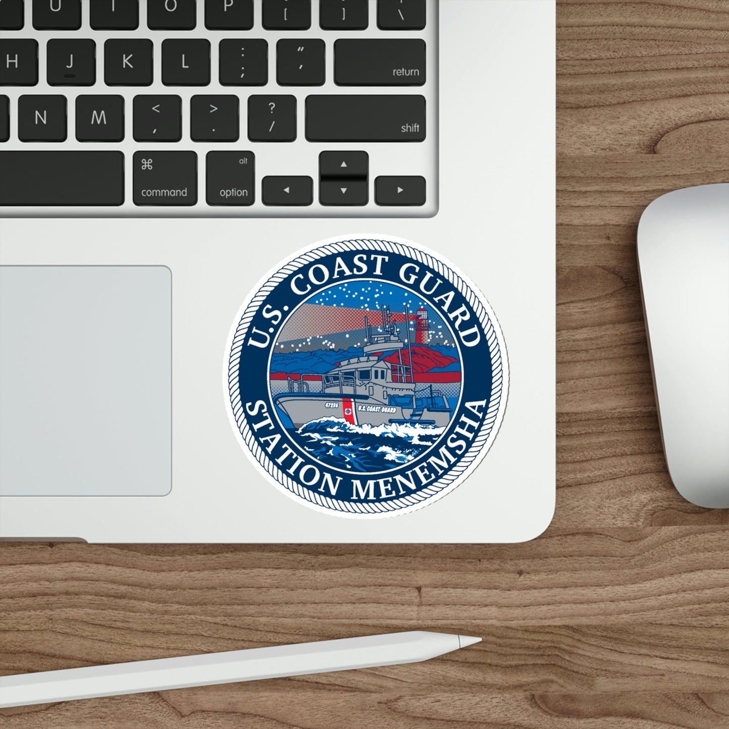 USCG STA MENEMSHA (U.S. Coast Guard) STICKER Vinyl Die-Cut Decal-The Sticker Space