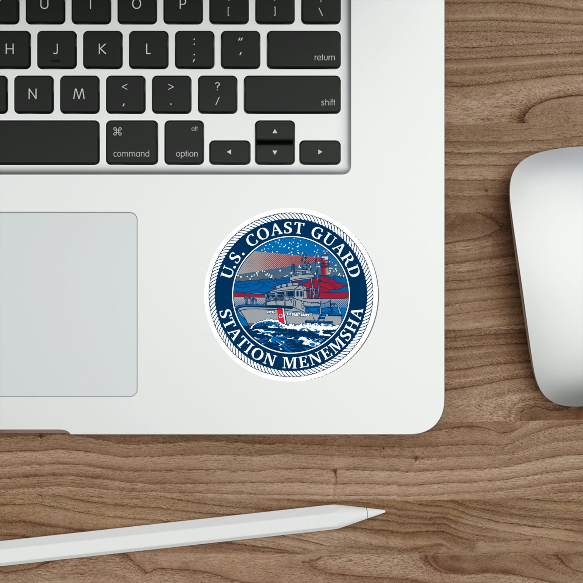 USCG STA MENEMSHA (U.S. Coast Guard) STICKER Vinyl Die-Cut Decal-The Sticker Space