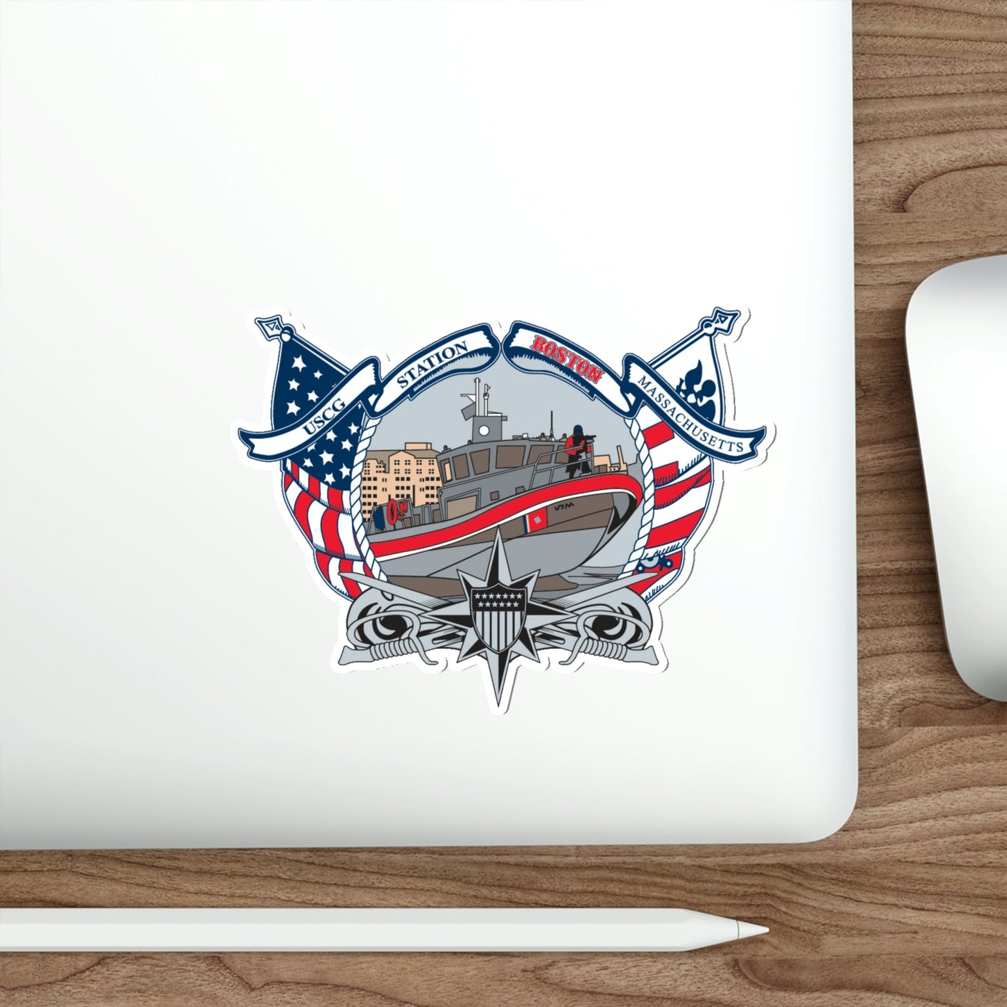 USCG Station Boston (U.S. Coast Guard) STICKER Vinyl Die-Cut Decal-The Sticker Space