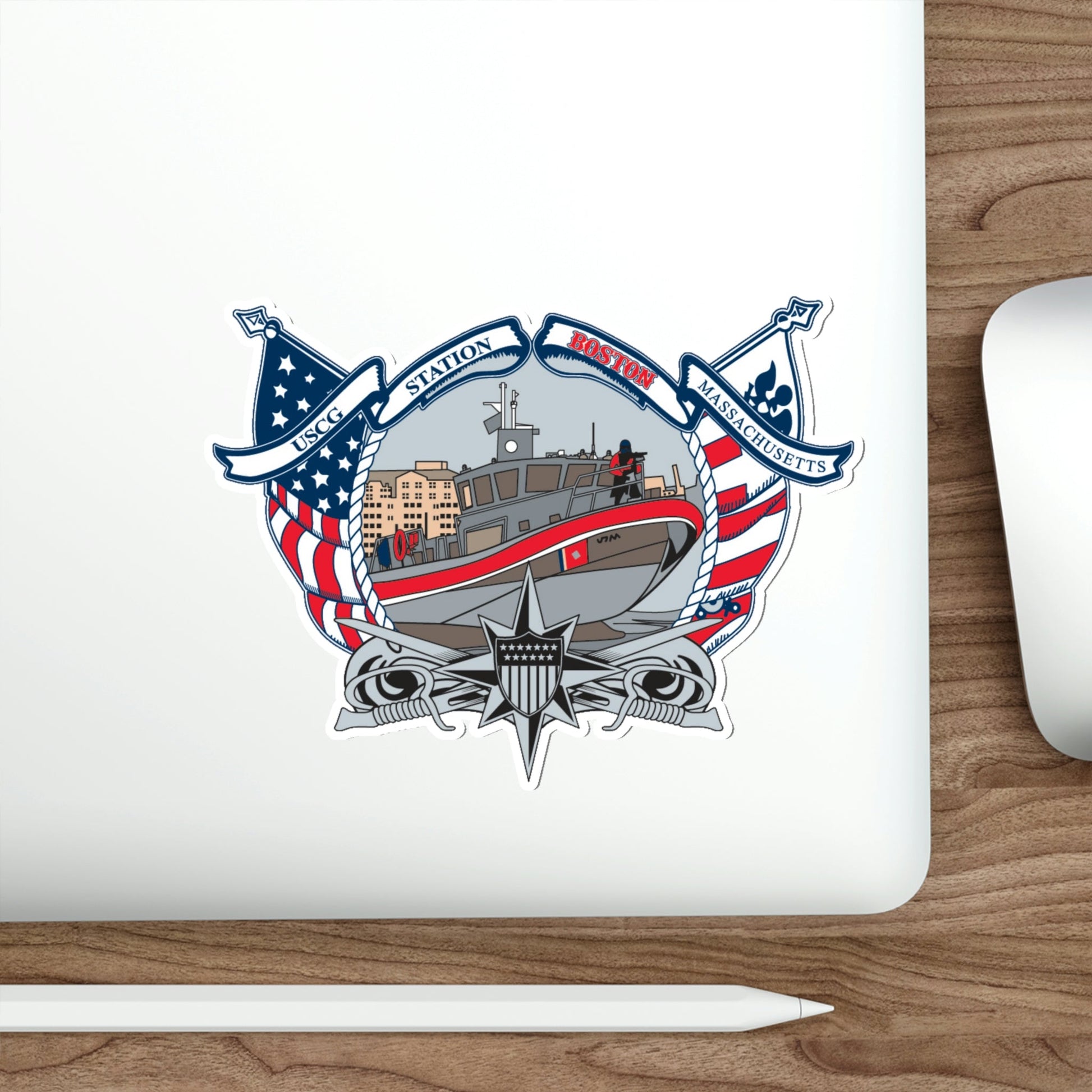 USCG Station Boston (U.S. Coast Guard) STICKER Vinyl Die-Cut Decal-The Sticker Space