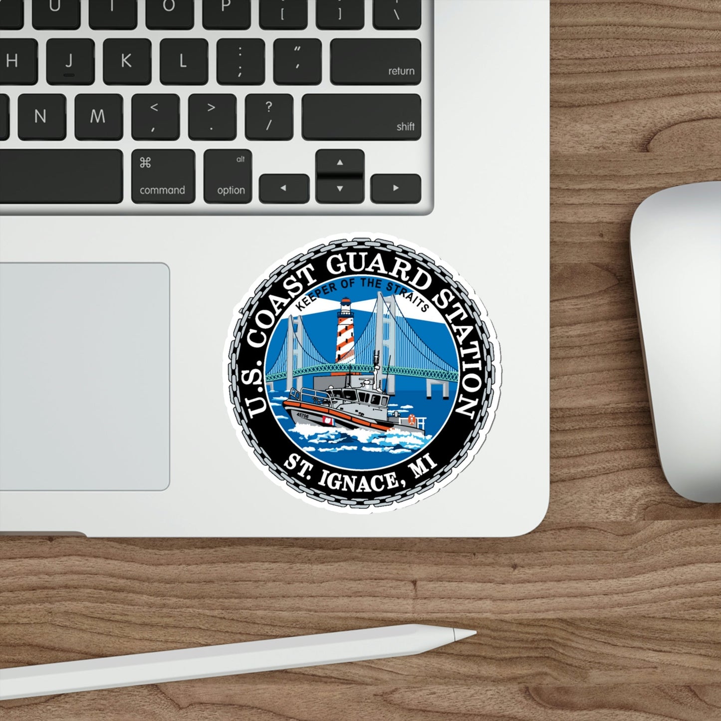 USCG Station St Ignace MI (U.S. Coast Guard) STICKER Vinyl Die-Cut Decal-The Sticker Space