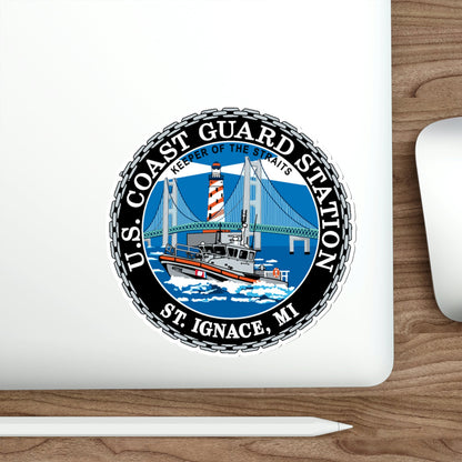 USCG Station St Ignace MI (U.S. Coast Guard) STICKER Vinyl Die-Cut Decal-The Sticker Space