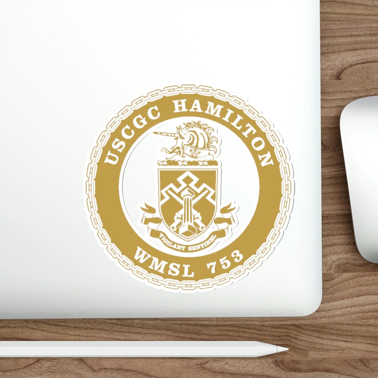 USCGC Hamilton WMSL 753 GOLD (U.S. Coast Guard) STICKER Vinyl Die-Cut Decal-The Sticker Space