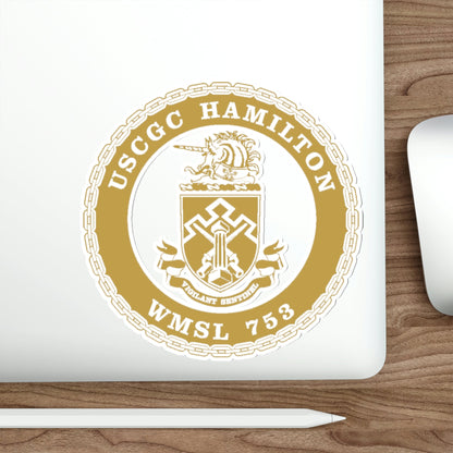 USCGC Hamilton WMSL 753 GOLD (U.S. Coast Guard) STICKER Vinyl Die-Cut Decal-The Sticker Space