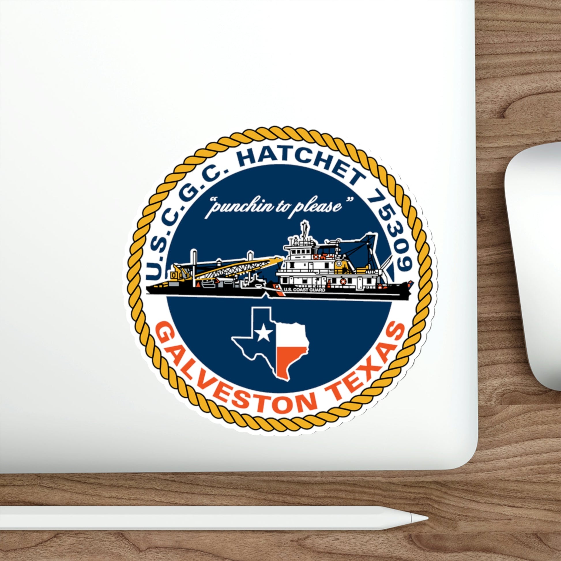 USCGC Hatchet 75309 Galveston TX (U.S. Coast Guard) STICKER Vinyl Die-Cut Decal-The Sticker Space