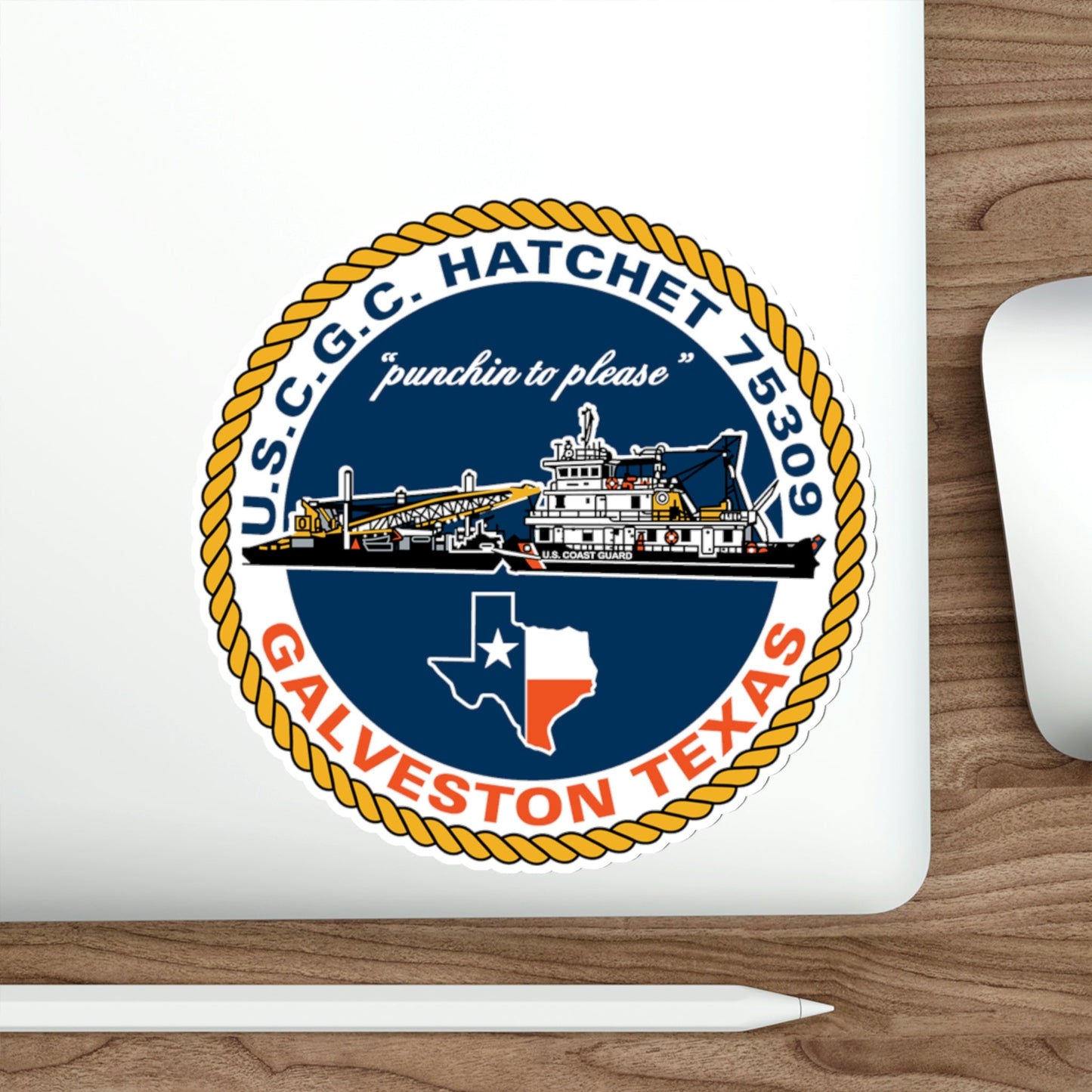 USCGC Hatchet 75309 Galveston TX (U.S. Coast Guard) STICKER Vinyl Die-Cut Decal-The Sticker Space