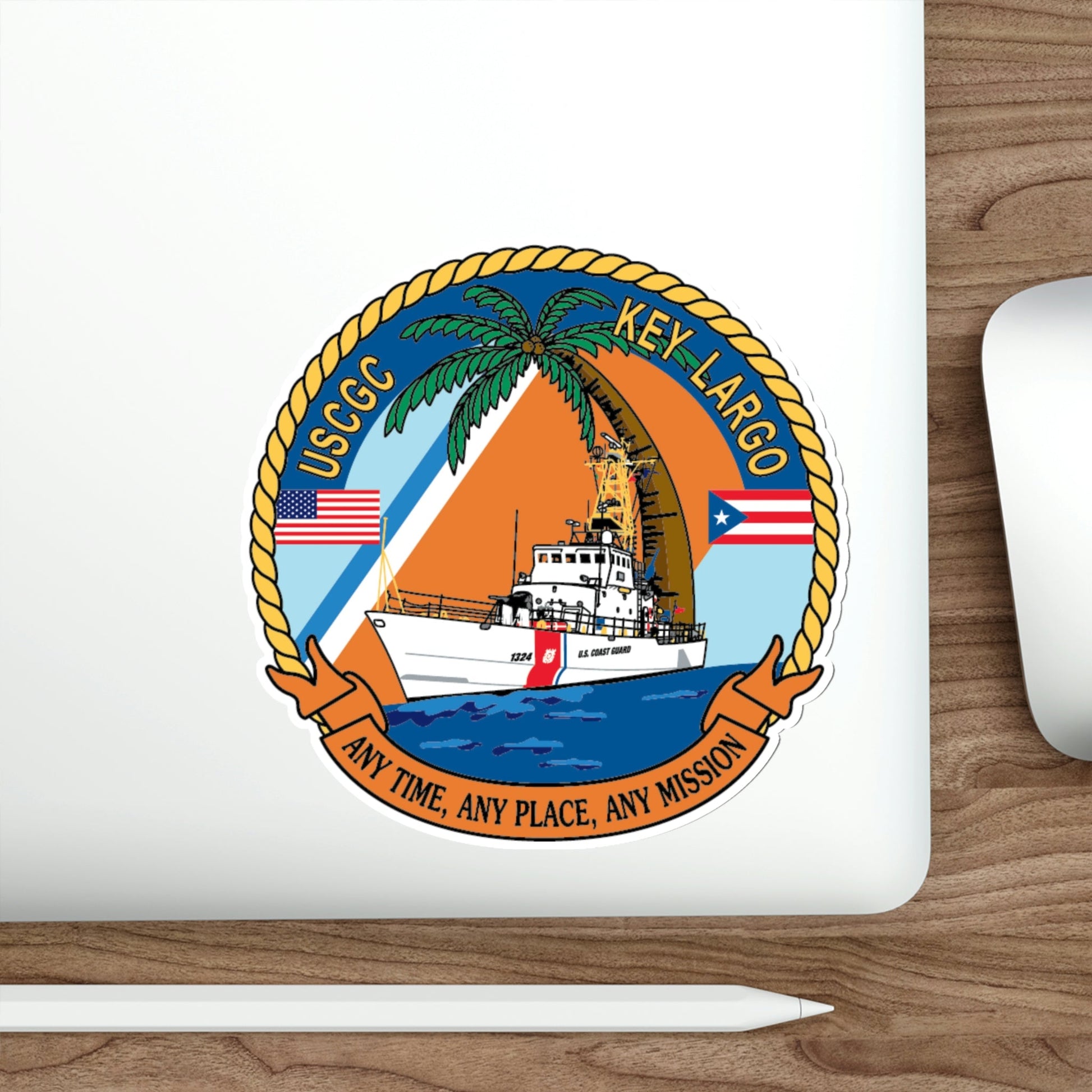 USCGC Key Largo WPB 1324 1 (U.S. Coast Guard) STICKER Vinyl Die-Cut Decal-The Sticker Space