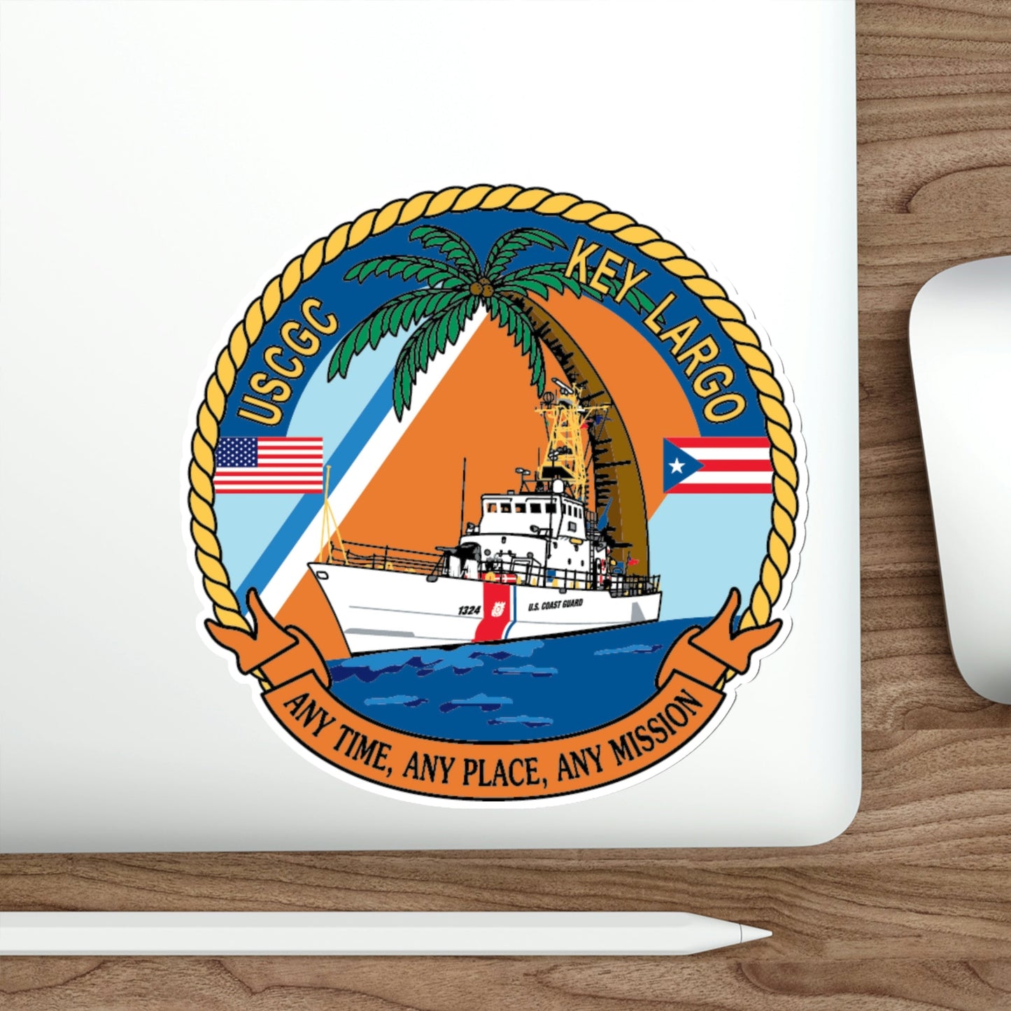 USCGC Key Largo WPB 1324 1 (U.S. Coast Guard) STICKER Vinyl Die-Cut Decal-The Sticker Space