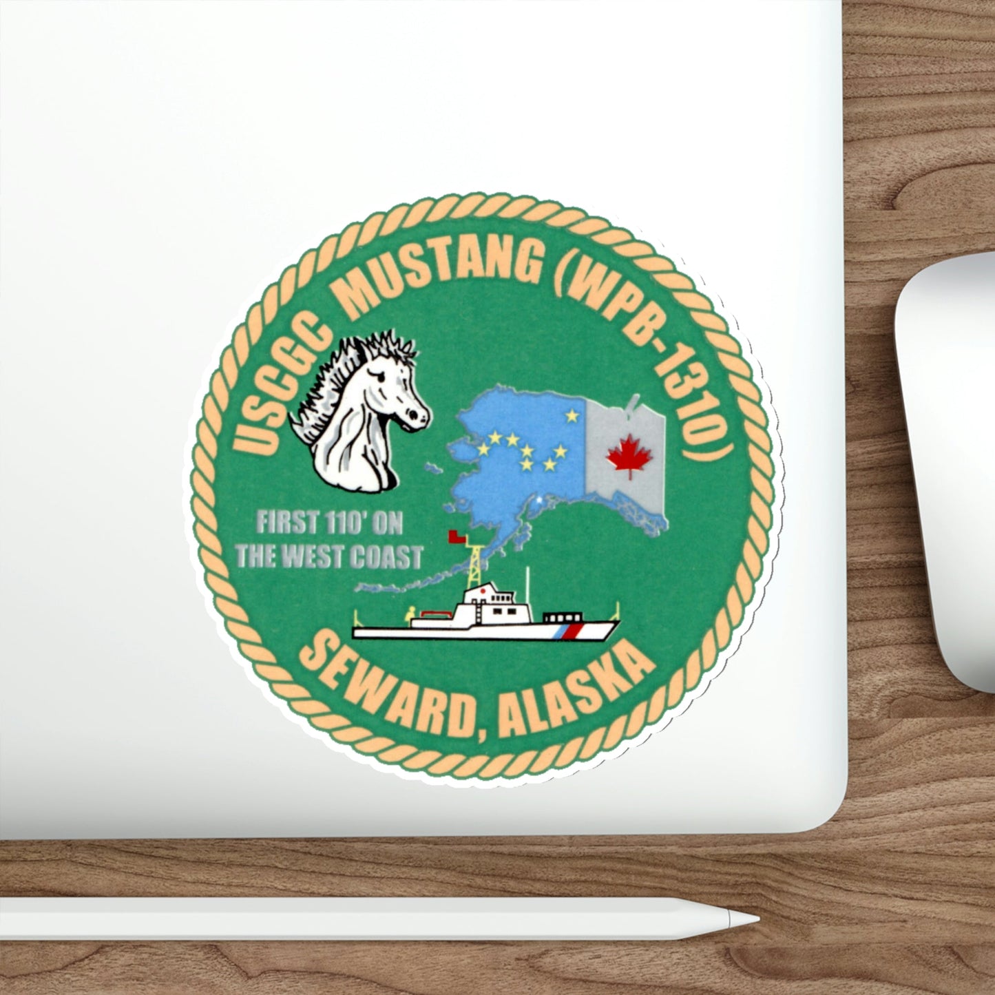 USCGC Mustang WPB 1310 v2 (U.S. Coast Guard) STICKER Vinyl Die-Cut Decal-The Sticker Space