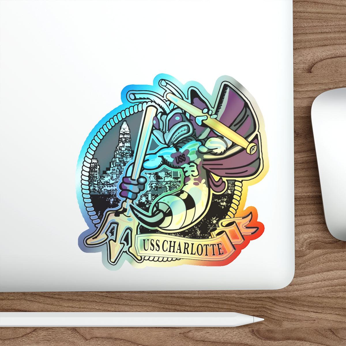 USS Charlotte SSN 766 (U.S. Navy) Holographic STICKER Die-Cut Vinyl Decal-The Sticker Space