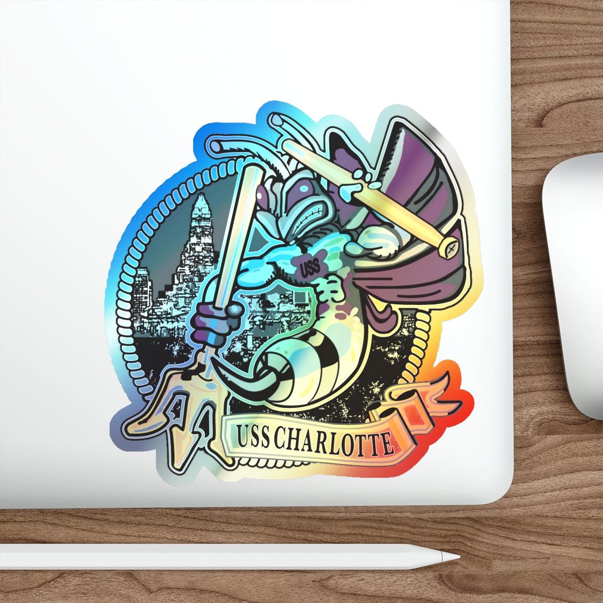 USS Charlotte SSN 766 (U.S. Navy) Holographic STICKER Die-Cut Vinyl Decal-The Sticker Space