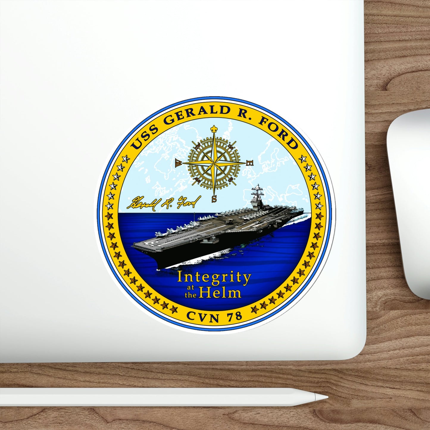 USS Gerald R Ford CVN 78 (U.S. Navy) STICKER Vinyl Die-Cut Decal-The Sticker Space