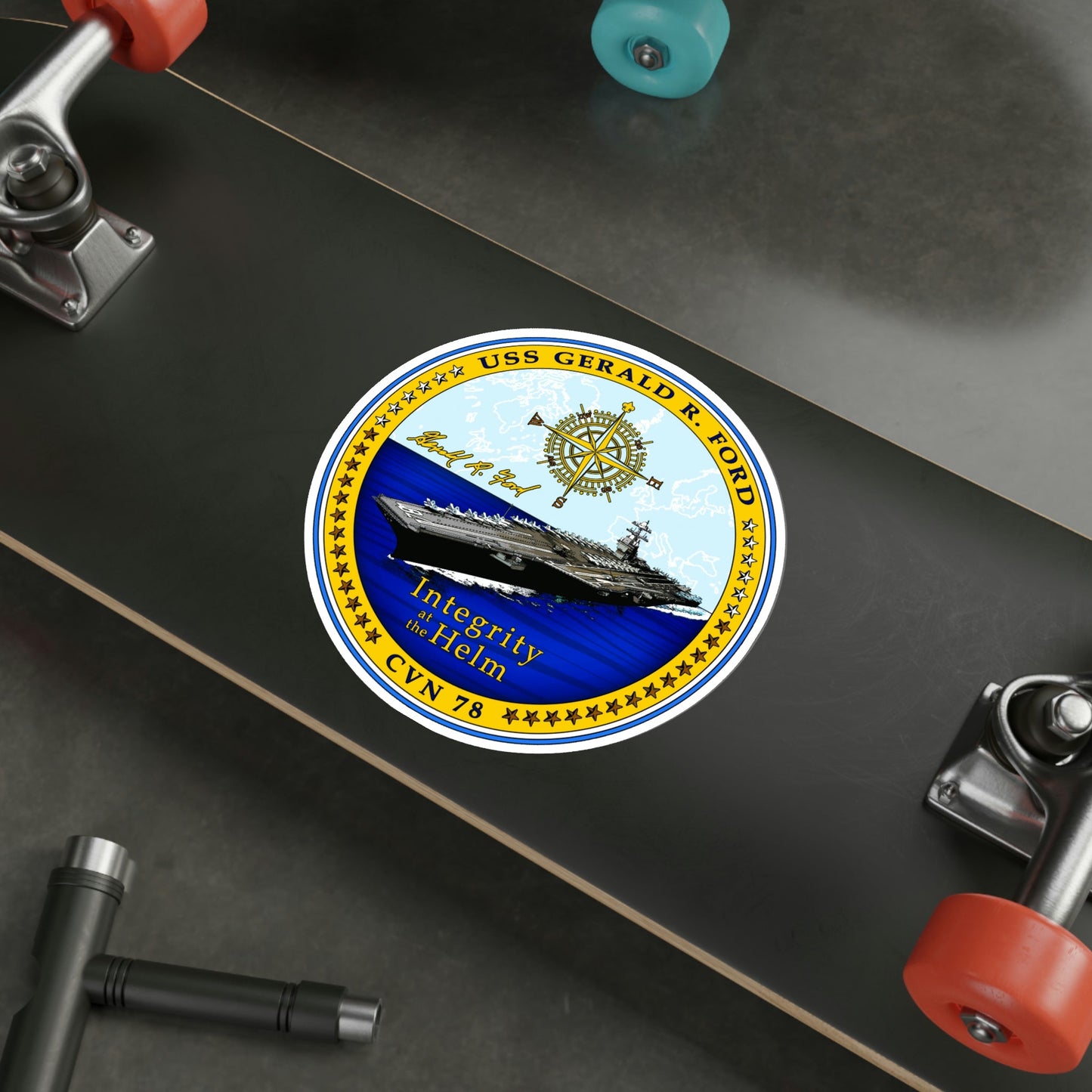 USS Gerald R Ford CVN 78 (U.S. Navy) STICKER Vinyl Die-Cut Decal-The Sticker Space