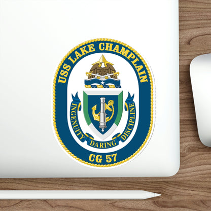 USS Lake Champlan CG 57 Crest (U.S. Navy) STICKER Vinyl Die-Cut Decal-The Sticker Space