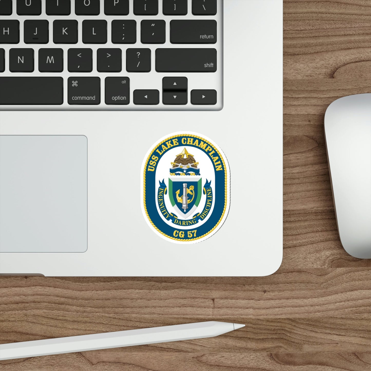 USS Lake Champlan CG 57 Crest (U.S. Navy) STICKER Vinyl Die-Cut Decal-The Sticker Space