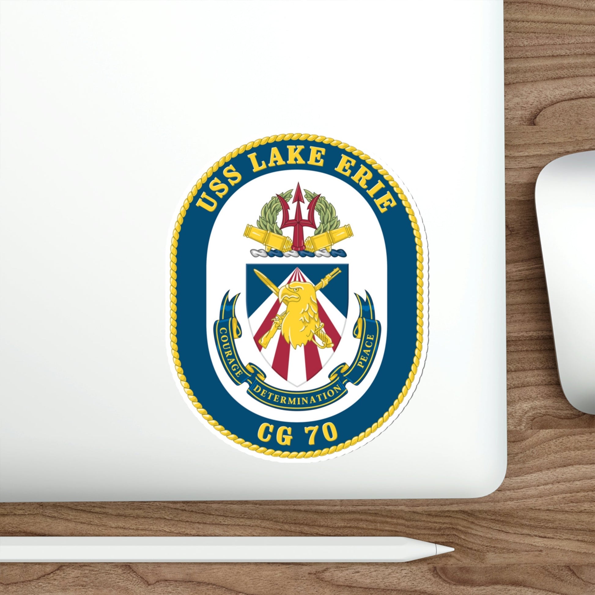 USS Lake Erie CG 70 Crest (U.S. Navy) STICKER Vinyl Die-Cut Decal-The Sticker Space