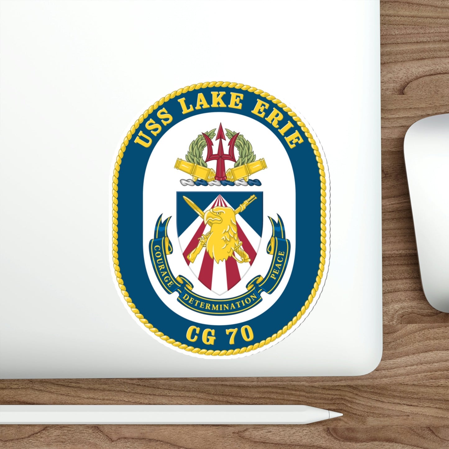 USS Lake Erie CG 70 Crest (U.S. Navy) STICKER Vinyl Die-Cut Decal-The Sticker Space