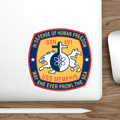 USS Memphis SSN 691 In Defence of the Human Freedom (U.S. Navy) STICKER Vinyl Die-Cut Decal-The Sticker Space