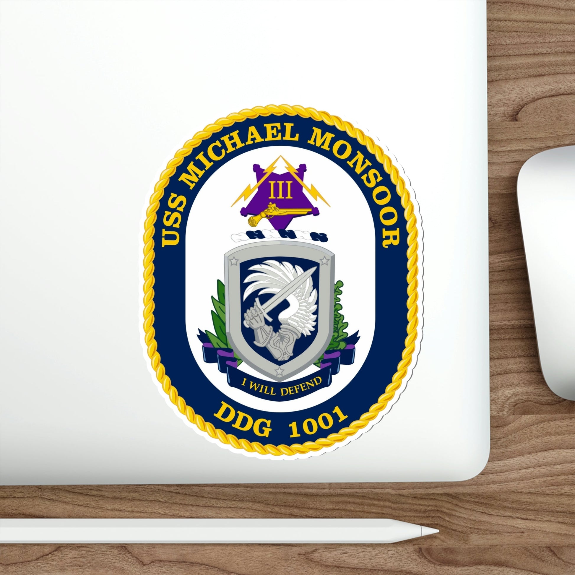 USS Michael Monsoor DDG 1001 Crest (U.S. Navy) STICKER Vinyl Die-Cut Decal-The Sticker Space