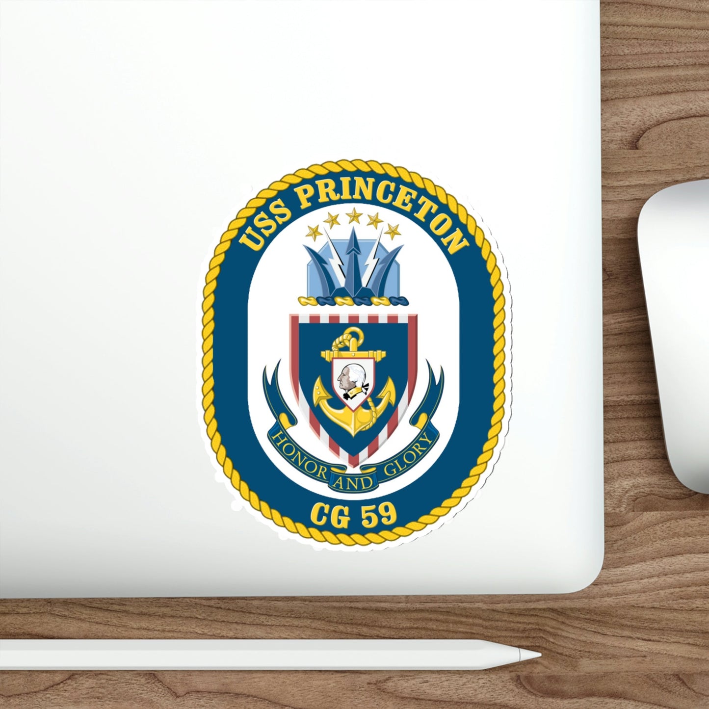 USS Princeton CG 59 Crest (U.S. Navy) STICKER Vinyl Die-Cut Decal-The Sticker Space