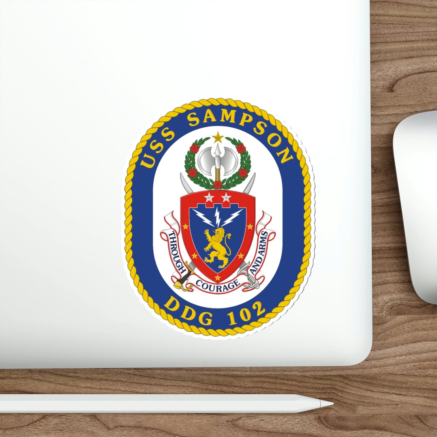 USS Sampson DDG 102 (U.S. Navy) STICKER Vinyl Die-Cut Decal-The Sticker Space