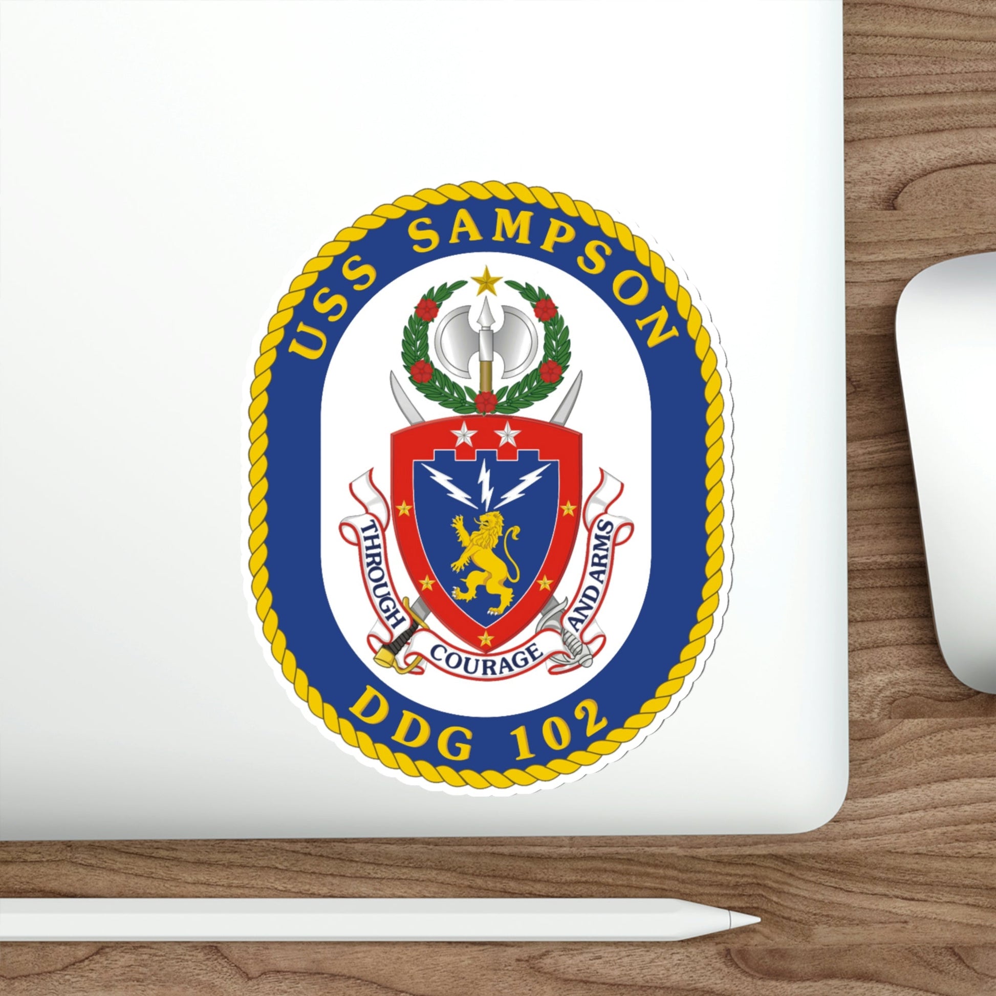 USS Sampson DDG 102 (U.S. Navy) STICKER Vinyl Die-Cut Decal-The Sticker Space