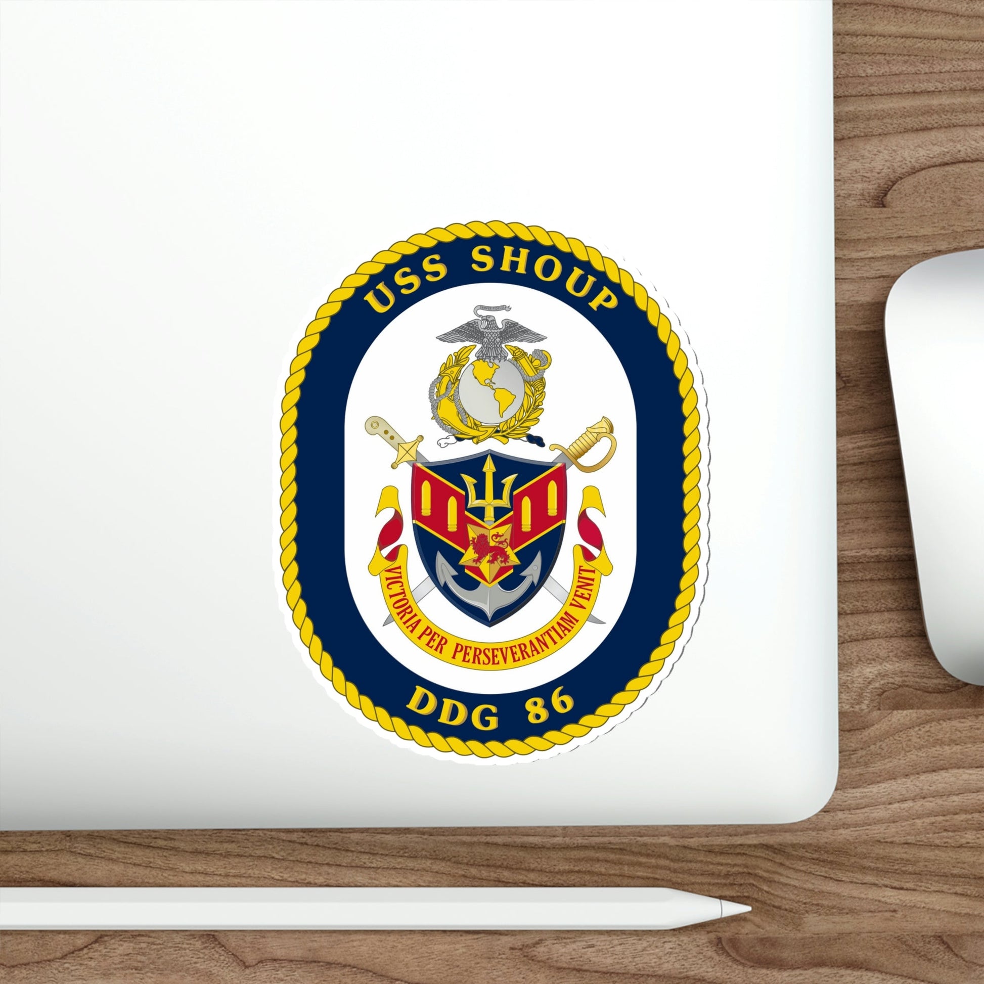 USS Shoup DDG 86 Crest (U.S. Navy) STICKER Vinyl Die-Cut Decal-The Sticker Space