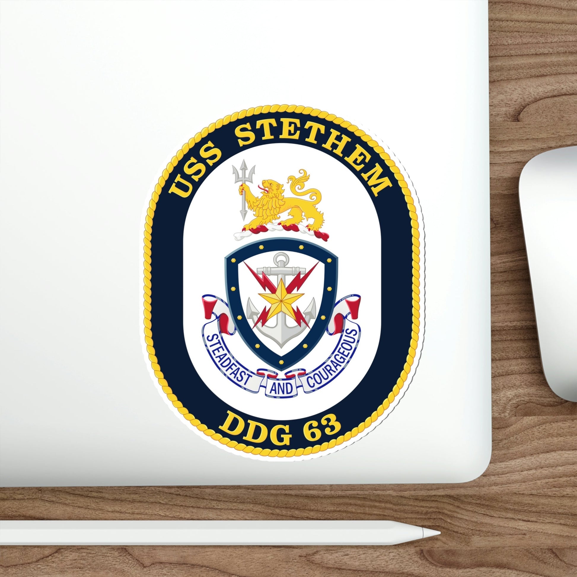 USS Stethem DDG 63 Crest (U.S. Navy) STICKER Vinyl Die-Cut Decal-The Sticker Space