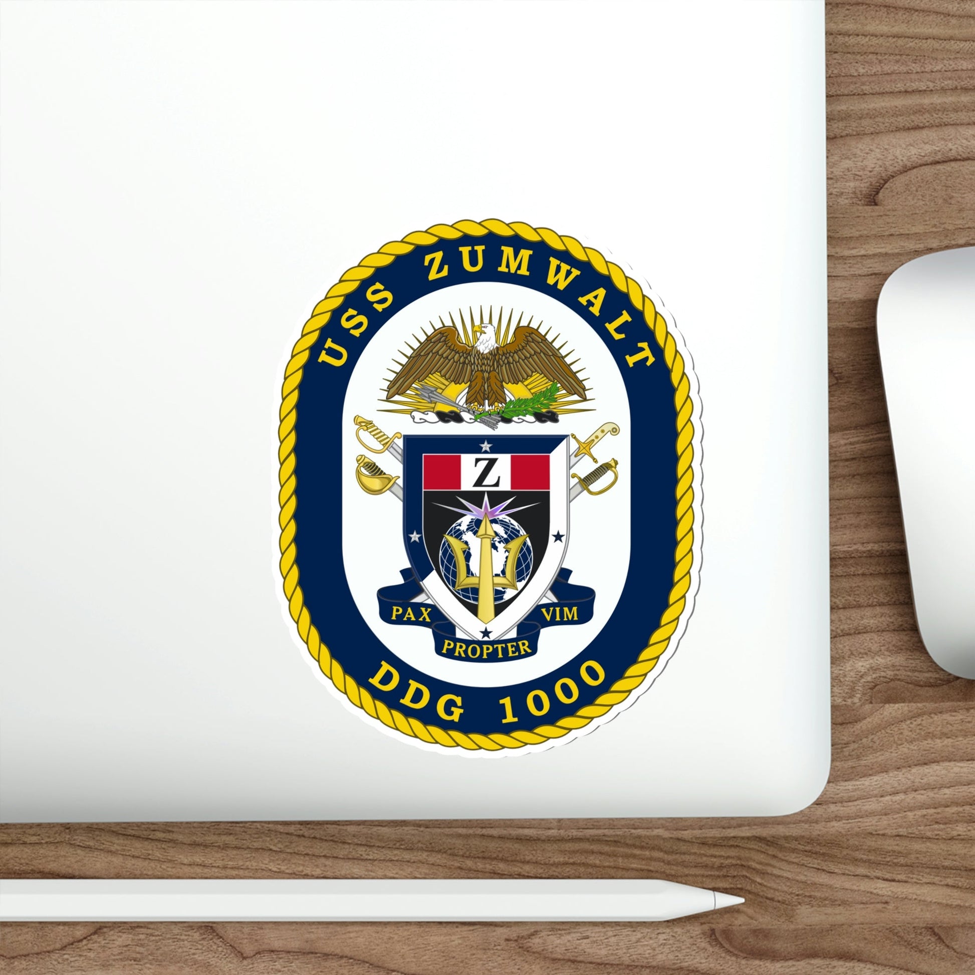 USS Zumwalt DDG 1000 Crest (U.S. Navy) STICKER Vinyl Die-Cut Decal-The Sticker Space