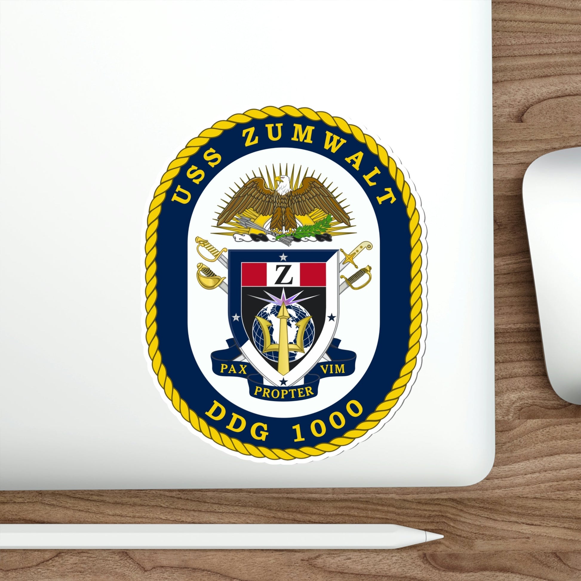 USS Zumwalt DDG 1000 Crest (U.S. Navy) STICKER Vinyl Die-Cut Decal-The Sticker Space