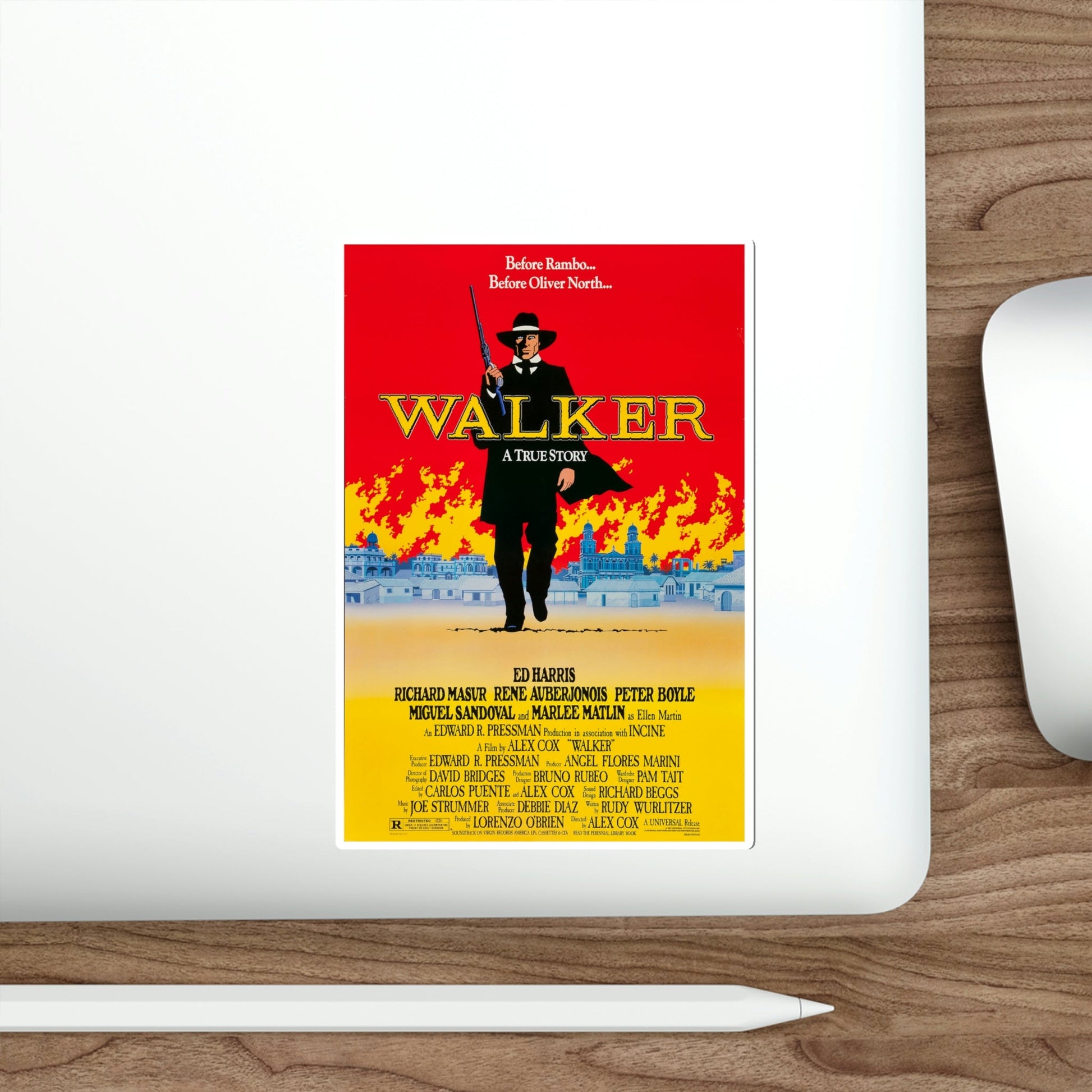 Walker 1987 Movie Poster STICKER Vinyl Die-Cut Decal-The Sticker Space