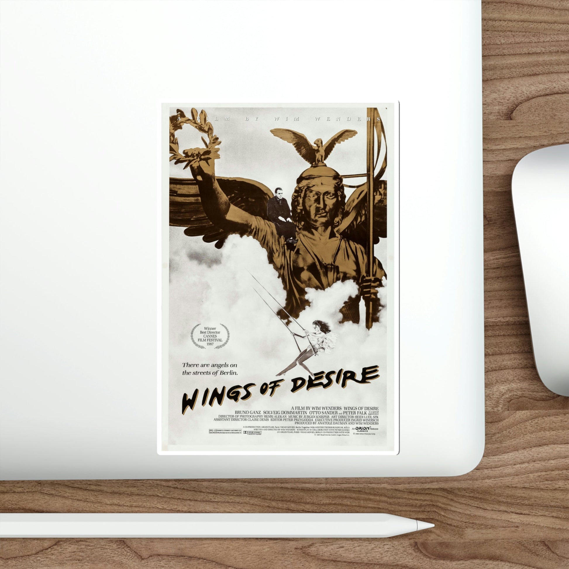 Wings of Desire 1988 Movie Poster STICKER Vinyl Die-Cut Decal-The Sticker Space